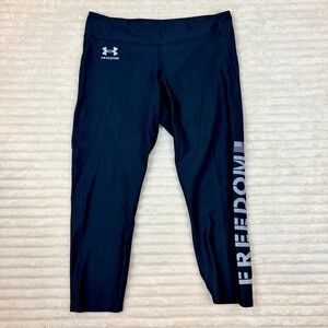 Under Armour Freedom HeatGear Leggings Black XXL Womens Cropped Pants